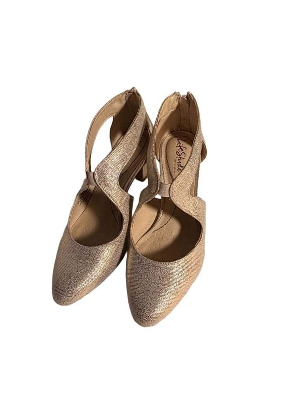 LifeStride Giovanna 2 Metallic Gold Dress Pumps Size 7W